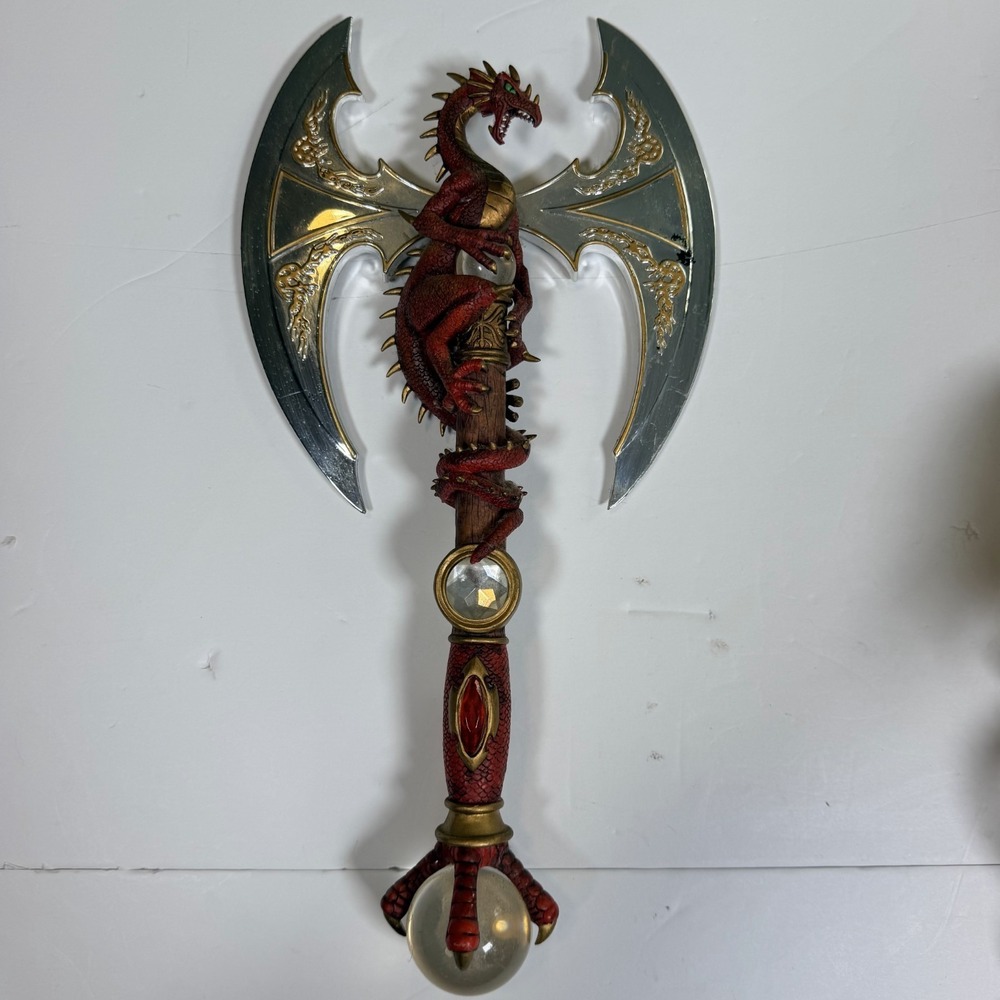 Hamilton Collection Revenge Of Dragon Slayer Red Silver Wall Hanging Decor Resin